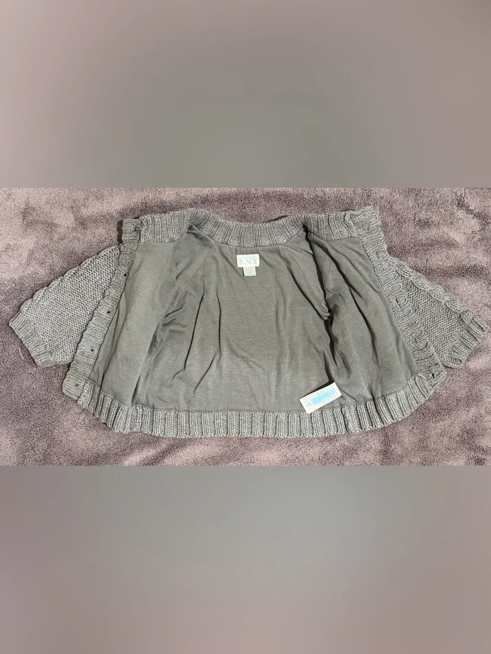 The Children's Place Cable Knit Button-Up Cardigan - Light Gray